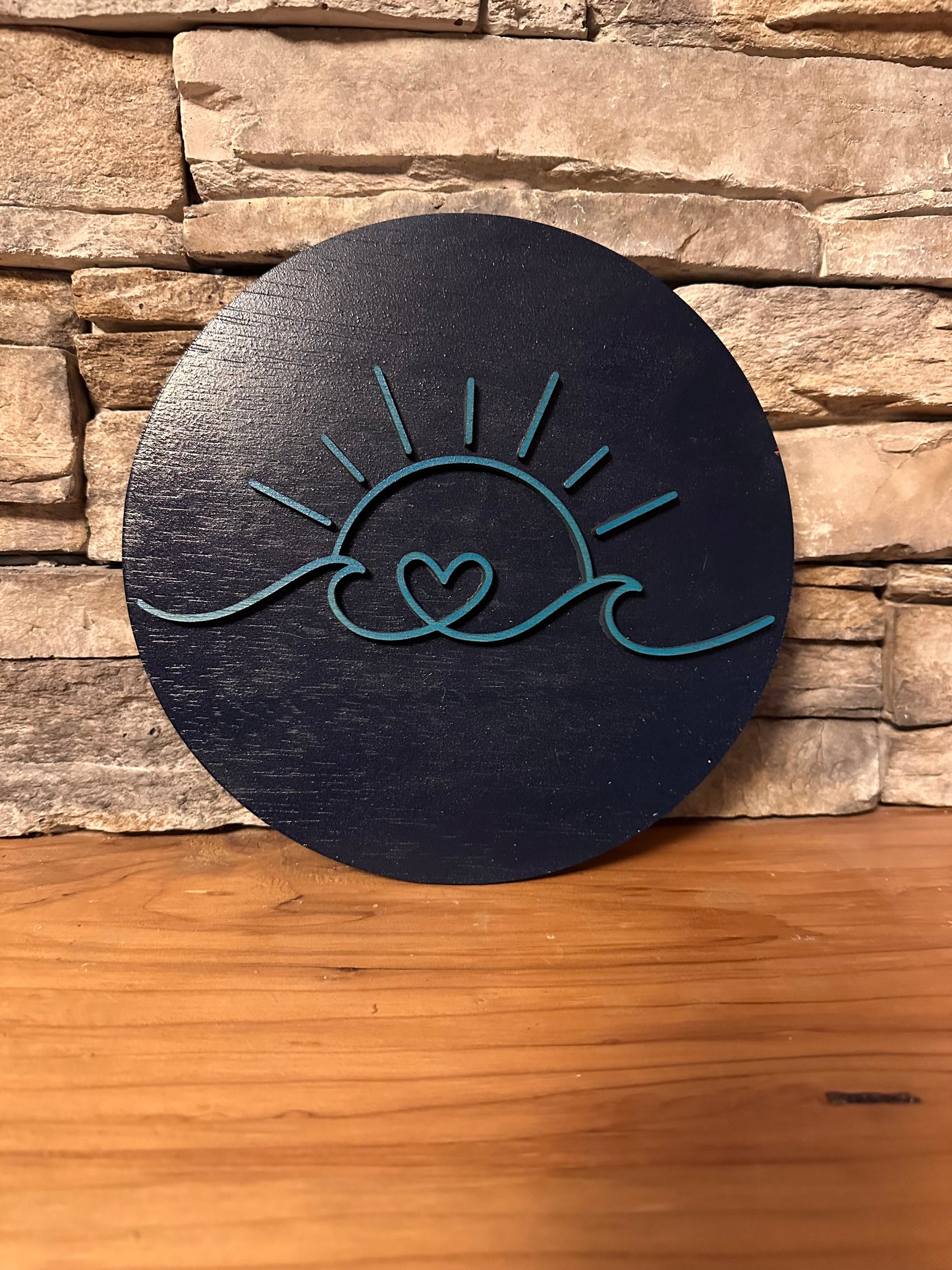 Sun, heart, wave